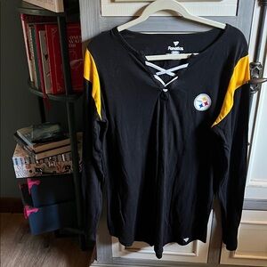 Pittsburgh Steelers NFL Black and Yellow Long Sleeve Tee